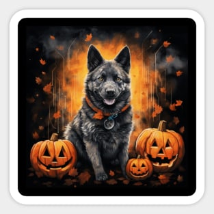 Norwegian Elkhound Halloween Sticker